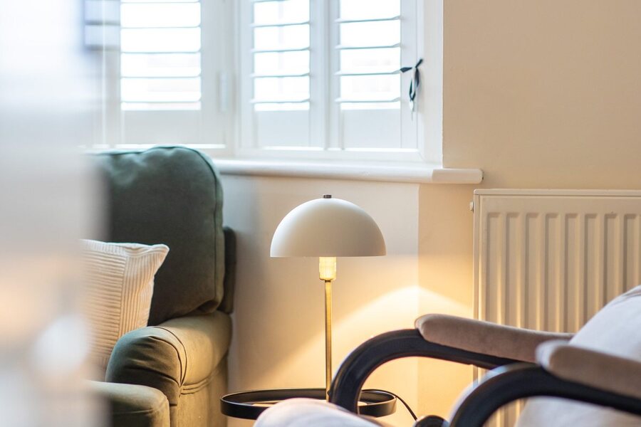 Living room detail at Pinfold Gardens